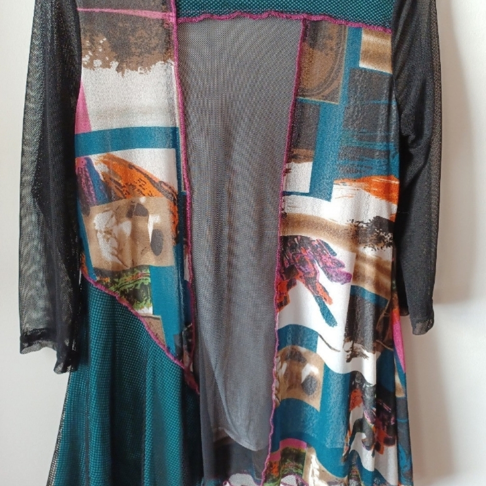 Ronnie Salloway Womens Large Patchwork Lined Asym… - image 6